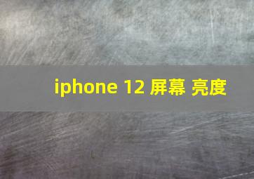 iphone 12 屏幕 亮度